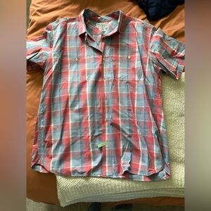 Men's Red and Blue Plaid Shirt